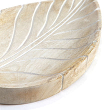 Load image into Gallery viewer, Hand-Carved Mango Wood Leaf-Shape Tray 30x17.5x2.5cm