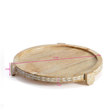 Load image into Gallery viewer, Handcrafted Mango Wood Round Footed Cake Stand 30x3.5cm