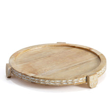 Load image into Gallery viewer, Handcrafted Mango Wood Round Footed Cake Stand 30x3.5cm