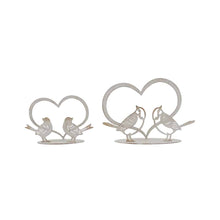 Load image into Gallery viewer, Set/2 Asst Size Lovebirds w/Heart on Base 20x5x13/15x4.5x9cm