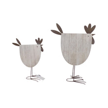 Load image into Gallery viewer, Set/2 Mum & Child Standing French Country Chooks 17x7x22.5/13x6.5x17.5cm