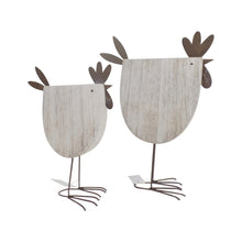Load image into Gallery viewer, Set/2 Mum & Child Standing French Country Chooks 17x7x22.5/13x6.5x17.5cm