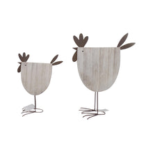 Load image into Gallery viewer, Set/2 Mum & Child Standing French Country Chooks 17x7x22.5/13x6.5x17.5cm