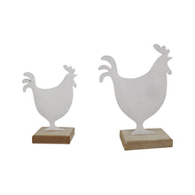Load image into Gallery viewer, Set/2 Dad & Son French Country Roosters on Base 14x4.5x19/10.5x4x14.5cm