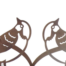 Load image into Gallery viewer, Set/2 Asst Size Rust Lovebirds w/Heart on Base 20x5x13/15x4.5x9.5cm