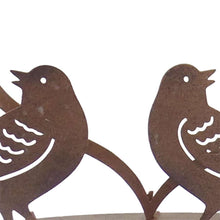 Load image into Gallery viewer, Set/2 Asst Size Rust Lovebirds w/Heart on Base 20x5x13/15x4.5x9.5cm