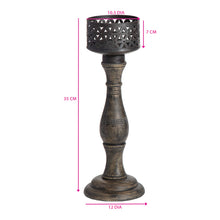 Load image into Gallery viewer, Handcrafted Ornate Baroque Pillar Candleholder 12x35cm
