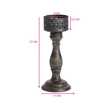 Load image into Gallery viewer, Handcrafted Ornate Baroque Pillar Candleholder 11x26cm