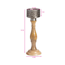 Load image into Gallery viewer, Handcrafted Punched Flower Pillar Candleholder 12x35cm