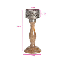 Load image into Gallery viewer, Handcrafted Punched Flower Pillar Candleholder 11x26cm