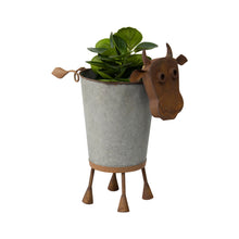 Load image into Gallery viewer, Rusty Cow Planter w/ Galv Pot 32x20x37cm