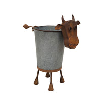 Load image into Gallery viewer, Rusty Cow Planter w/ Galv Pot 32x20x37cm