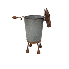 Load image into Gallery viewer, Rusty Cow Planter w/ Galv Pot 32x20x37cm