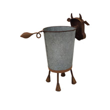Load image into Gallery viewer, Rusty Cow Planter w/ Galv Pot 32x20x37cm