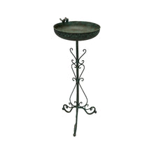 Load image into Gallery viewer, French Round Standing Birdbath - Brushed Green