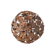 Load image into Gallery viewer, Small Rust Floral Sphere Garden Decor 28cm
