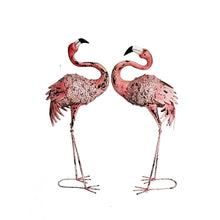Load image into Gallery viewer, Set/2 Asst Rust-Pink Flamingo Statues 38x20x96/37x20x91.5cm
