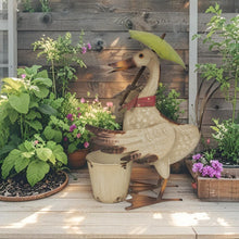 Load image into Gallery viewer, Standing Duck w/Umbrella + Potplanter 25.5x18x46cm
