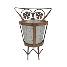 Load image into Gallery viewer, Arty Owl w/Galvanised Potplanter 18.5x15x23cm
