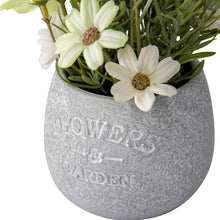 Load image into Gallery viewer, Artificial Lavender &amp; Daisy Bunch in Grey Pot 16x16x22cm
