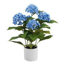 Load image into Gallery viewer, Potted Artificial Blue Hydrangea 35x35x50cm
