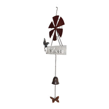 Load image into Gallery viewer, Hanging Welcome Windmill w/Bell + Butterflies 30x6.5x79cm
