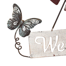 Load image into Gallery viewer, Hanging Welcome Windmill w/Bell + Butterflies 30x6.5x79cm
