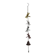 Load image into Gallery viewer, Hanging 4 Dragonflies w/Cast Iron Bell 8x8x84cm

