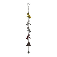 Load image into Gallery viewer, Hanging 4 Dragonflies w/Cast Iron Bell 8x8x84cm
