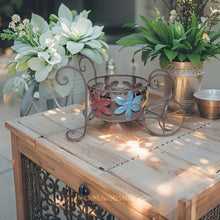 Load image into Gallery viewer, Antique Wheelbarrow w/Flower Design Potplanter 41.5x20.5x26cm

