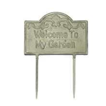 Load image into Gallery viewer, Welcome to My Garden&#39; Cast Iron Stake 23x0.75x31cm
