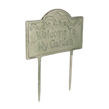 Load image into Gallery viewer, Welcome to My Garden&#39; Cast Iron Stake 23x0.75x31cm
