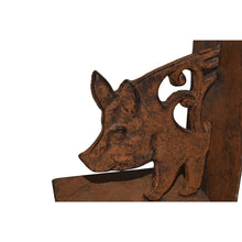 Load image into Gallery viewer, Cast Iron Fleur Pig Bookends Set 9x11x14cm
