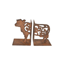 Load image into Gallery viewer, Cast Iron Fleur Cow Bookends Set 9x11.5x15cm
