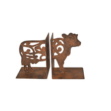 Load image into Gallery viewer, Cast Iron Fleur Cow Bookends Set 9x11.5x15cm
