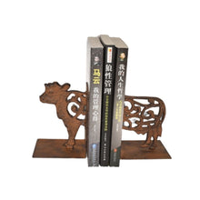 Load image into Gallery viewer, Cast Iron Fleur Cow Bookends Set 9x11.5x15cm
