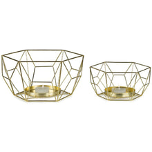 Load image into Gallery viewer, Set/2 Nested Luxe Geometric Candleholder 22x11/16x8cm(1/12)
