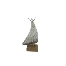Load image into Gallery viewer, Set/2 Asst Size Handcrafted Contemporary Wooden Angels 11.5x5x24/10.5x5x20cm
