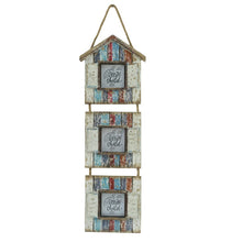 Load image into Gallery viewer, Handcrafted 3-Photo Frame Hanging Beach Houses 22x3.5x78cm
