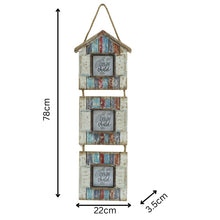 Load image into Gallery viewer, Handcrafted 3-Photo Frame Hanging Beach Houses 22x3.5x78cm
