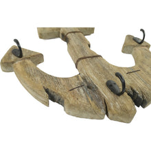 Load image into Gallery viewer, Handcrafted Wooden Anchor Wall Hanging w/3 Hooks 39.5x6.5x63cm
