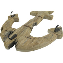 Load image into Gallery viewer, Handcrafted Wooden Anchor Wall Hanging w/3 Hooks 39.5x6.5x63cm
