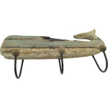 Load image into Gallery viewer, Handcrafted Wooden Whale Wall Hanging w/3 Hooks 56x11x39cm
