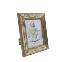 Load image into Gallery viewer, Blue+ Whitewash Handcrafted 5x7&quot; Photframe 19.5x1.5x24.5cm
