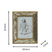Load image into Gallery viewer, Blue+ Whitewash Handcrafted 5x7&quot; Photframe 19.5x1.5x24.5cm
