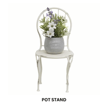 Load image into Gallery viewer, Distressed White Mini Chair Display / Pot Stand 22x22x39.5cm
