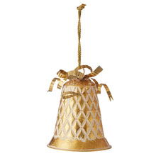 Load image into Gallery viewer, S/2 Nested Christmas Bells w/Ribbon Top &amp; Rope Hanger L19*H23-43/L14*H18-38cm
