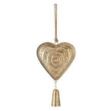 Load image into Gallery viewer, Metal Hanging Heart Decoration Gold 28*6.5*72.5
