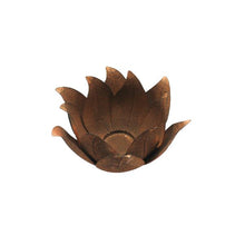 Load image into Gallery viewer, Lge Rust Metal Lotus Flower C/Holder28*28*15
