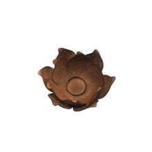 Load image into Gallery viewer, Sml Rust Metal Lotus Flower C/Holder28*28*15
